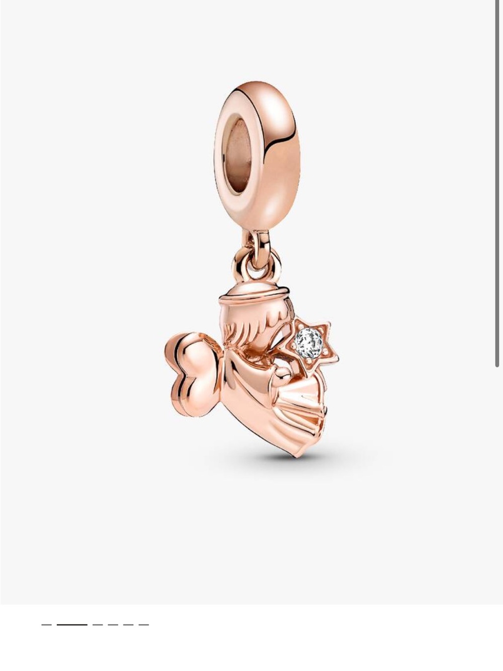 Pandora Rose Gold Angel Charm with Star Accent
